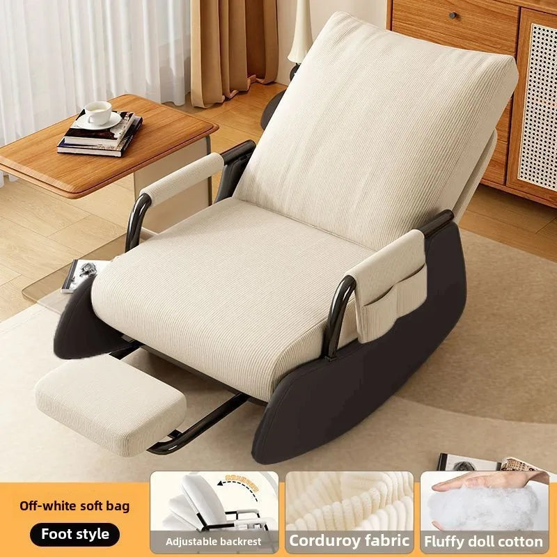 Silla reclinable, silla perezosa plegable para la hora del almuerzo, adultos pueden sentarse, silla reclinable para la siesta en la oficina, mecedora para balcón y hogar
