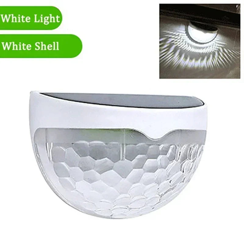 Luz solar de valla, exterior, impermeable, lámparas de pared, luz de energía para jardín, decoración de guirnalda LED para escalones de jardín, patio, escaleras, 1-24 unidades