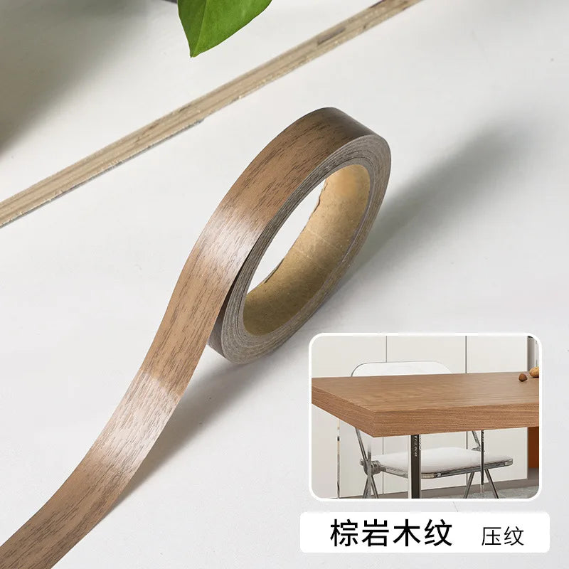 Cinta de borde de muebles termofusible Cinta de grano de madera Madera real Adhesivo previo Embellecedor de marcos de cama Borde decorativo Hermosas uniones