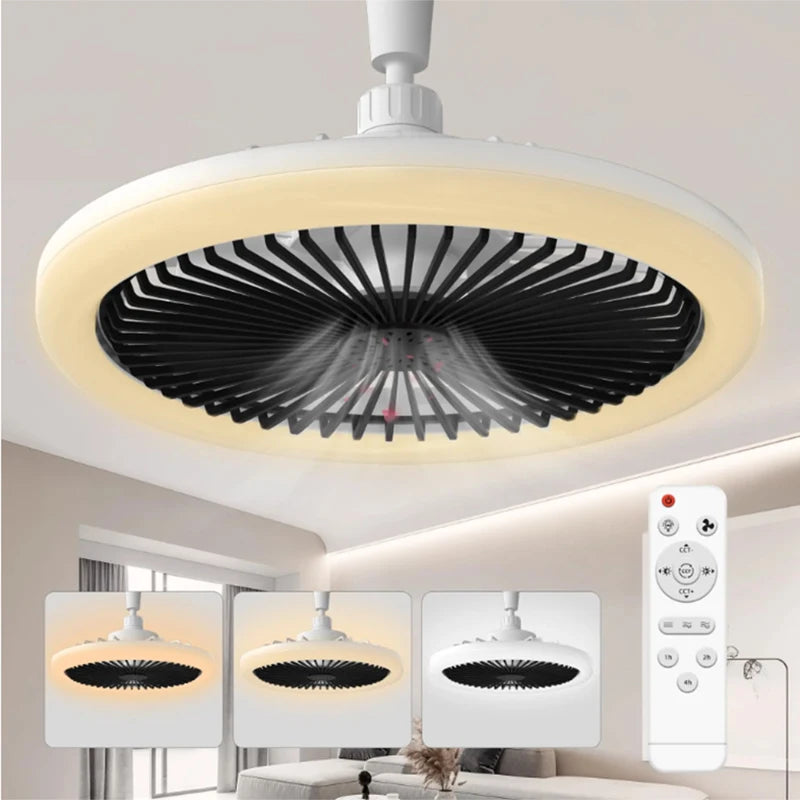 Modern ceiling fan with light LED Fan Light E27 Screw Fan Light Remote Control Light Fan Ceiling Room decoration AC85-260V