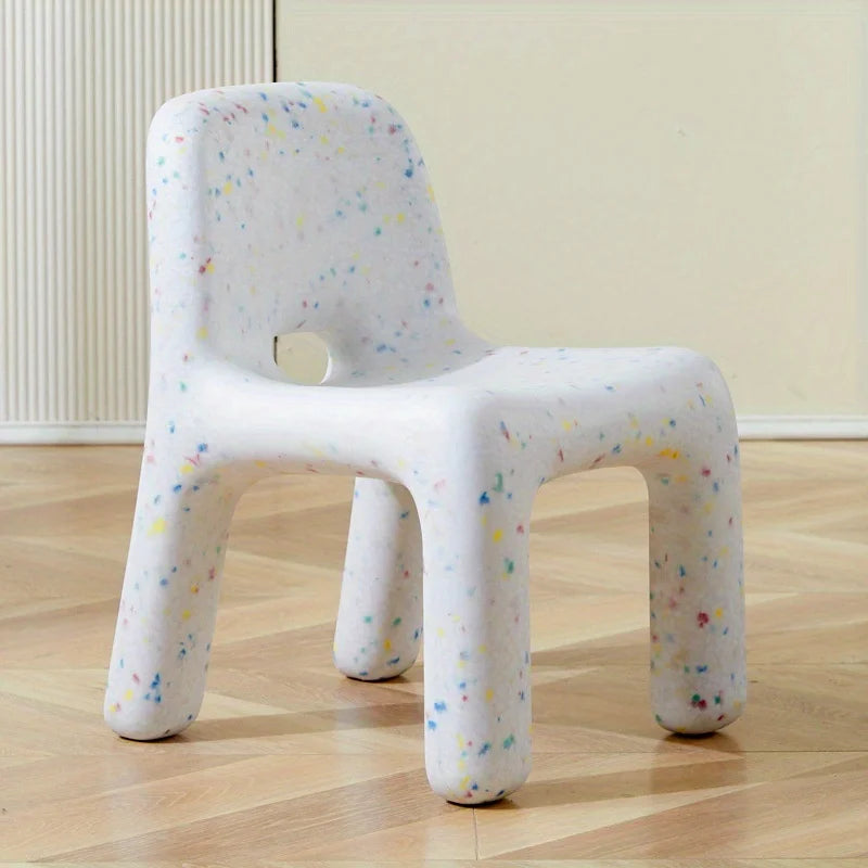 Nordic Style Plastic Chair with Backrest, Stylish Chair for Bedroom Living Room Dormitory & Entertainment Room
