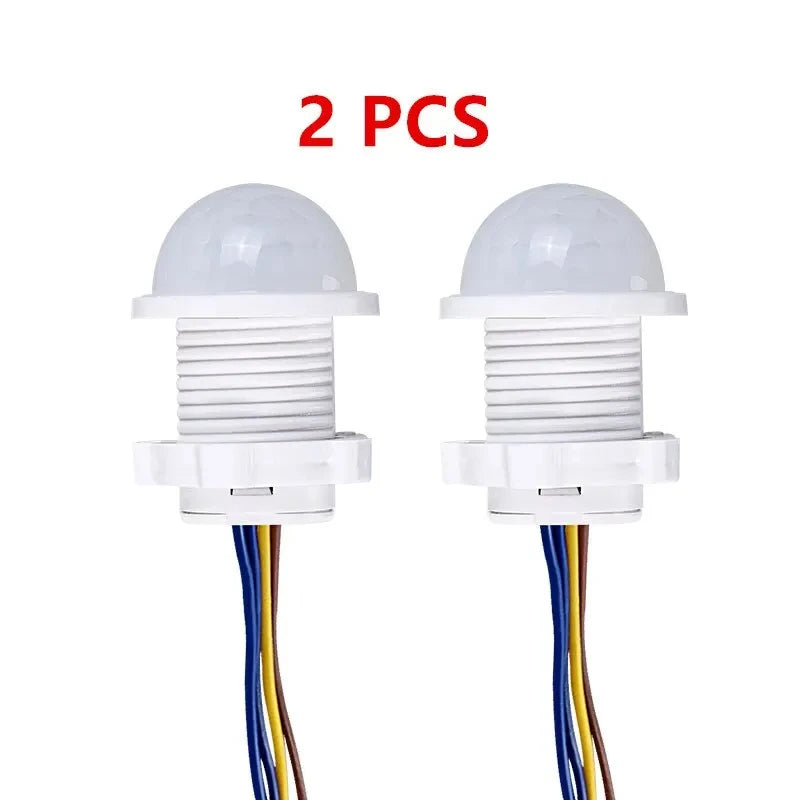 Detector de movimiento PIR con sensor inteligente para interiores y exteriores, luz infrarroja 110V 220V, interruptor de iluminación con retardo de tiempo ajustable