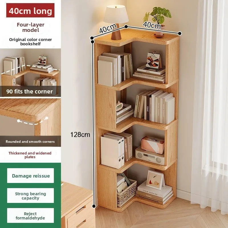 Estantería esquinera de madera maciza Estante de pie Mueble esquinero multicapa Almacenamiento organizador