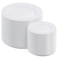 200 PCS Plastic Plates Premium Heavy Duty Disposable Plates for Party 100 Dinner Plates and 100 Salad Dessert Plates Sturdy Har