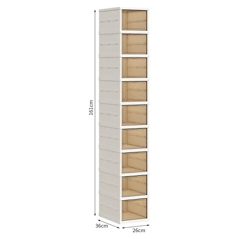 Artículos para el hogar a prueba de polvo, sin instalación, caja de zapatos plegable transparente, caja de almacenamiento de zapatos de gran capacidad