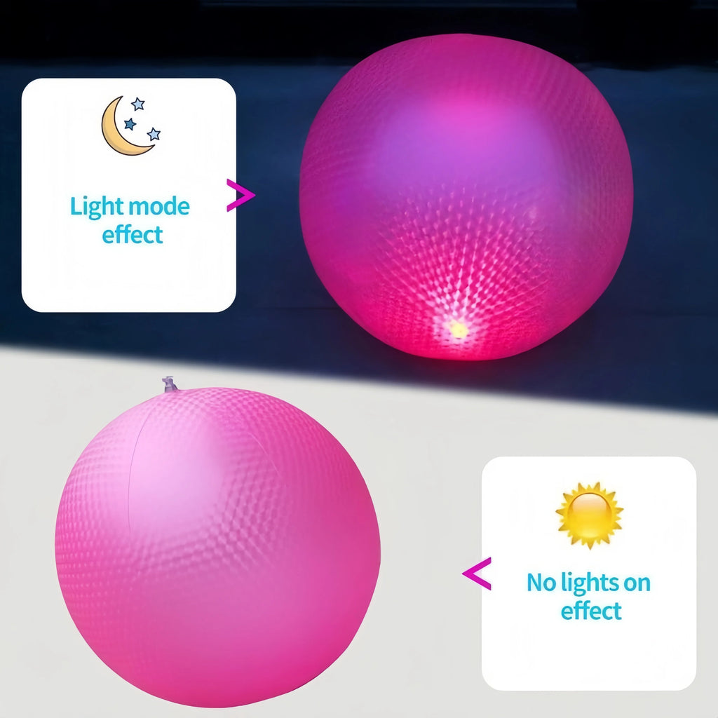 Pelota hinchable de piscina - 1 paquete de pelotas de playa iluminadas con 8 modos de luz, pelotas de juego de piscina y playa para actividades al aire libre o en interiores