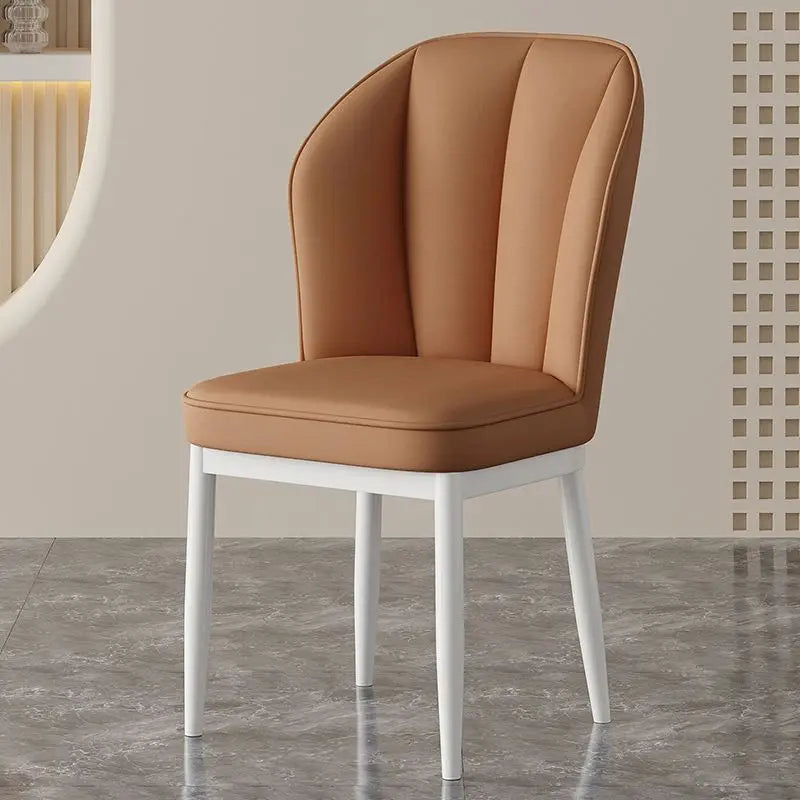 Silla de comedor color crema - Sillón moderno minimalista con patas de madera, silla decorativa de mediados de siglo para sala de estar y comedor