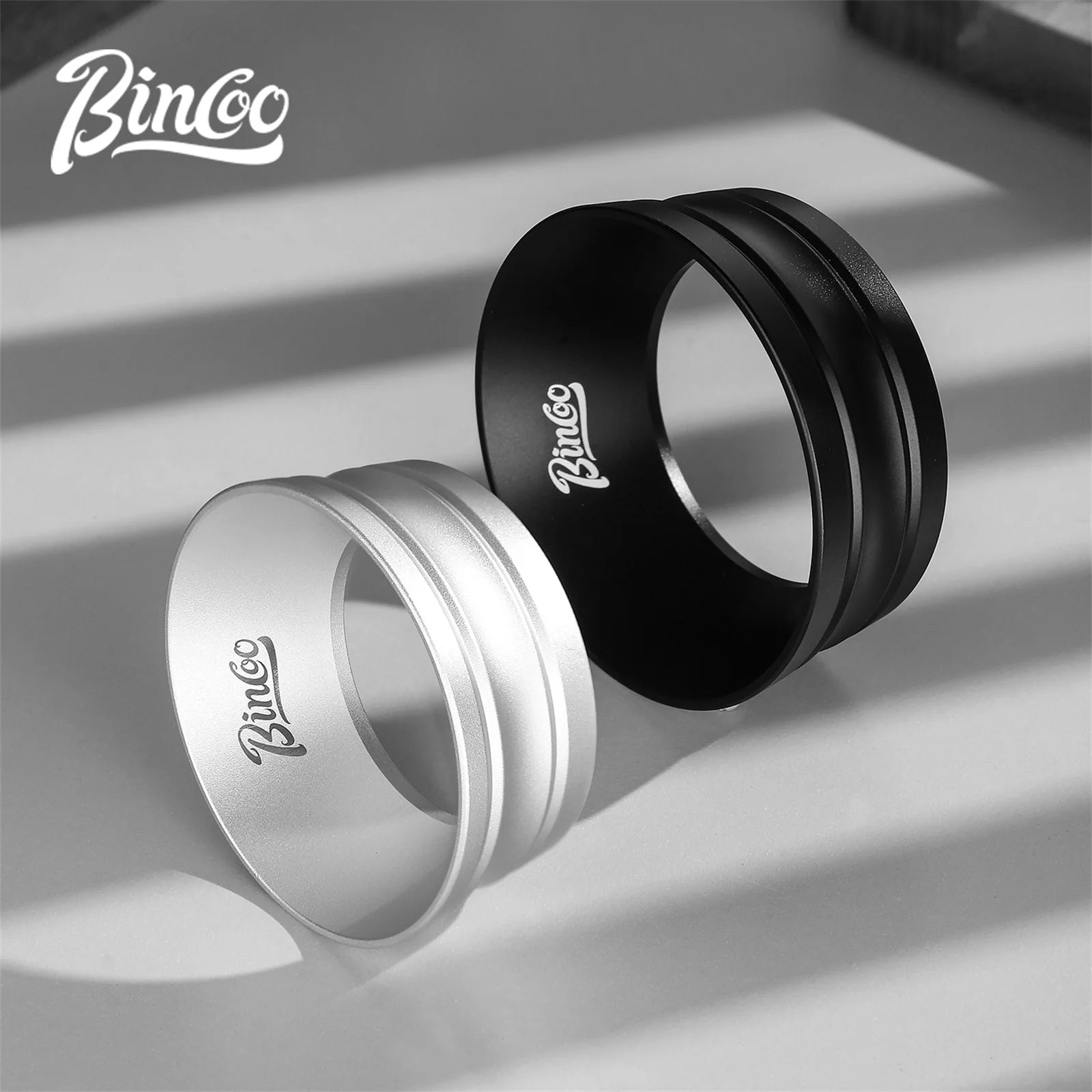Anillo dosificador universal Bincoo para portafiltros, embudo de aluminio antiderrame de 3,2 cm con imanes potentes, compatible con asas de café de 51 mm y 58 mm