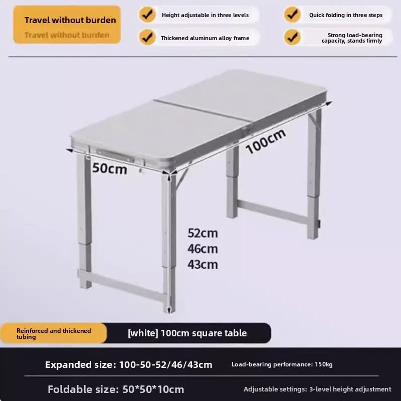 Mesa plegable para puesto, mesa de trabajo portátil plegable para exteriores, mesa y sillas plegables para picnic o mercado nocturno