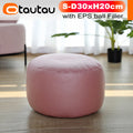 OTAUTAU Taburete redondo pequeño de polipiel otomano puf reposapiés lleno puf reposapiés asiento esquinero de suelo Puff JD004