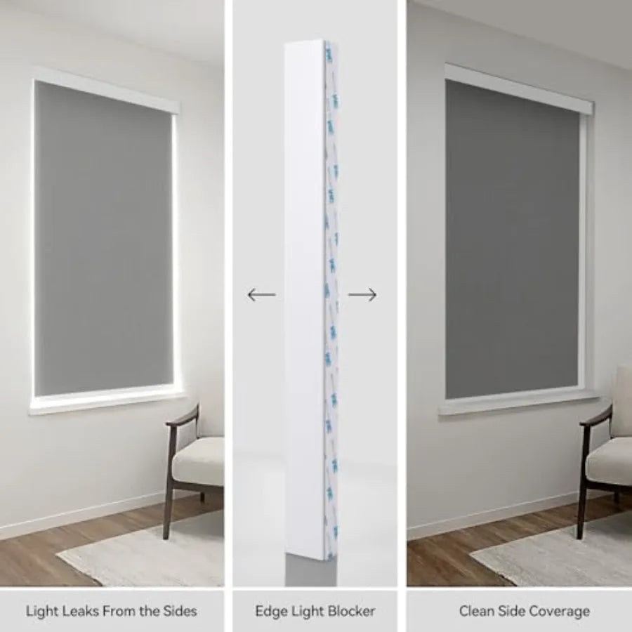 Bloqueadores de luz de PVC, bloqueadores de luz opacos, rieles laterales para persianas y cortinas, rieles laterales para persianas opacas, fácil de instalar