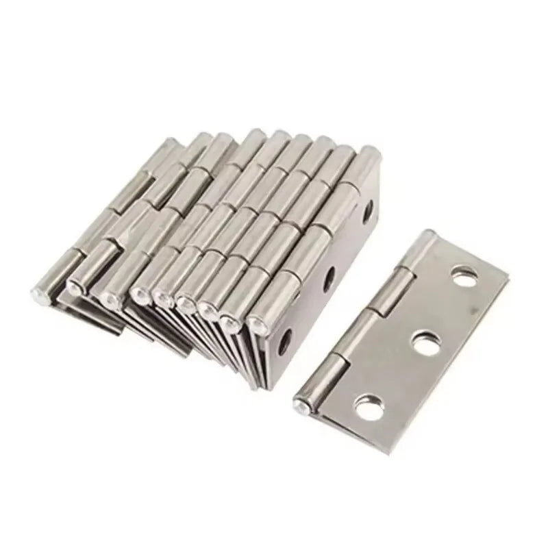 10 bisagras de puerta de acero inoxidable para armarios, ventanas, cajas de madera, bisagras planas, accesorios de herrajes para muebles del hogar Escritorio