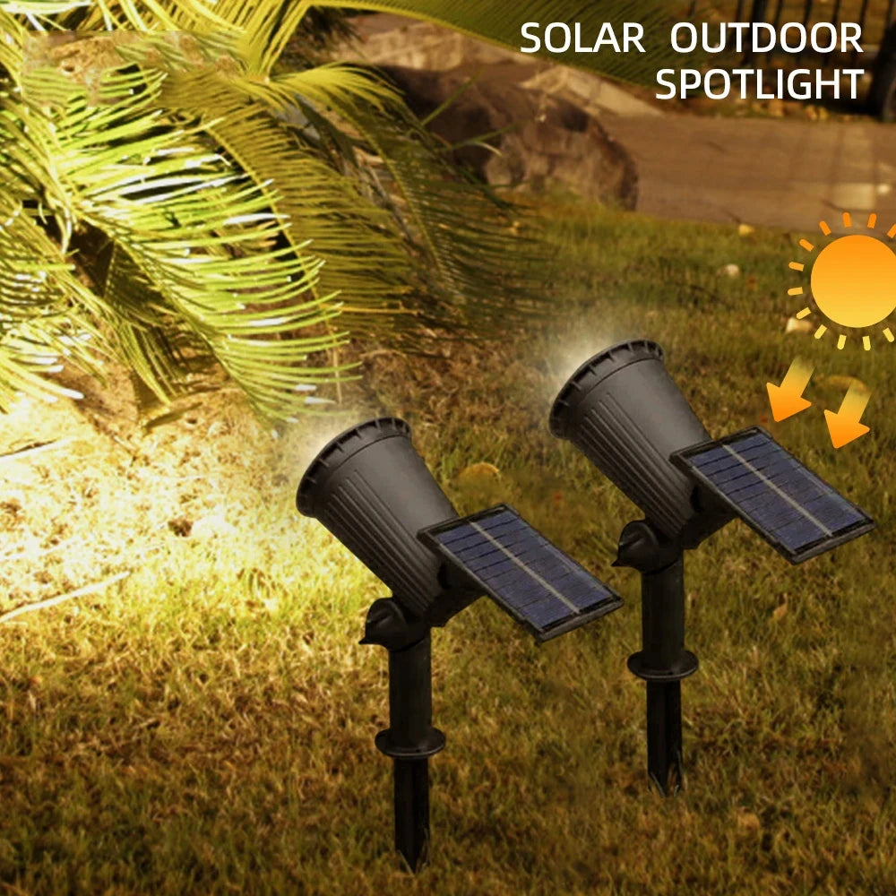9 luces solares LED focos exteriores RGB luces solares de paisaje IP65 impermeables de brillo ajustable para jardín, patio, palmeras