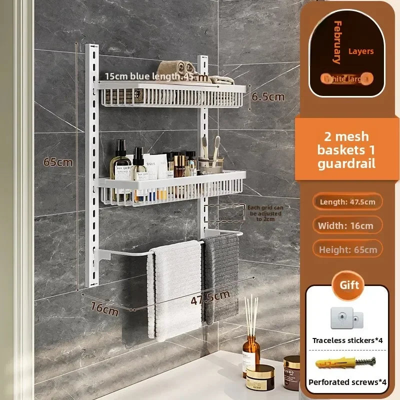 Estante de almacenamiento de especias y condimentos de pared multicapa ajustable para gabinete de cocina, sin perforaciones, para colgar en la pared