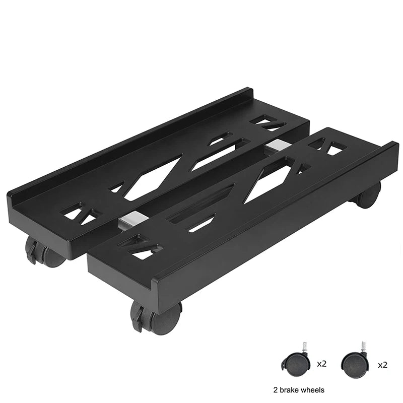 Ventilated Computer Tower Stand PC Tower Stand with 4 Caster Wheels Fits Most PC, Under Desk CPU Holder PC Floor Cart PC Riser