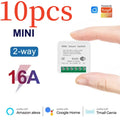 Módulo de interruptor inteligente WiFi Tuya 16A, control bidireccional, mini interruptor, disyuntor, Smart Life, funciona con Alexa Google Alice