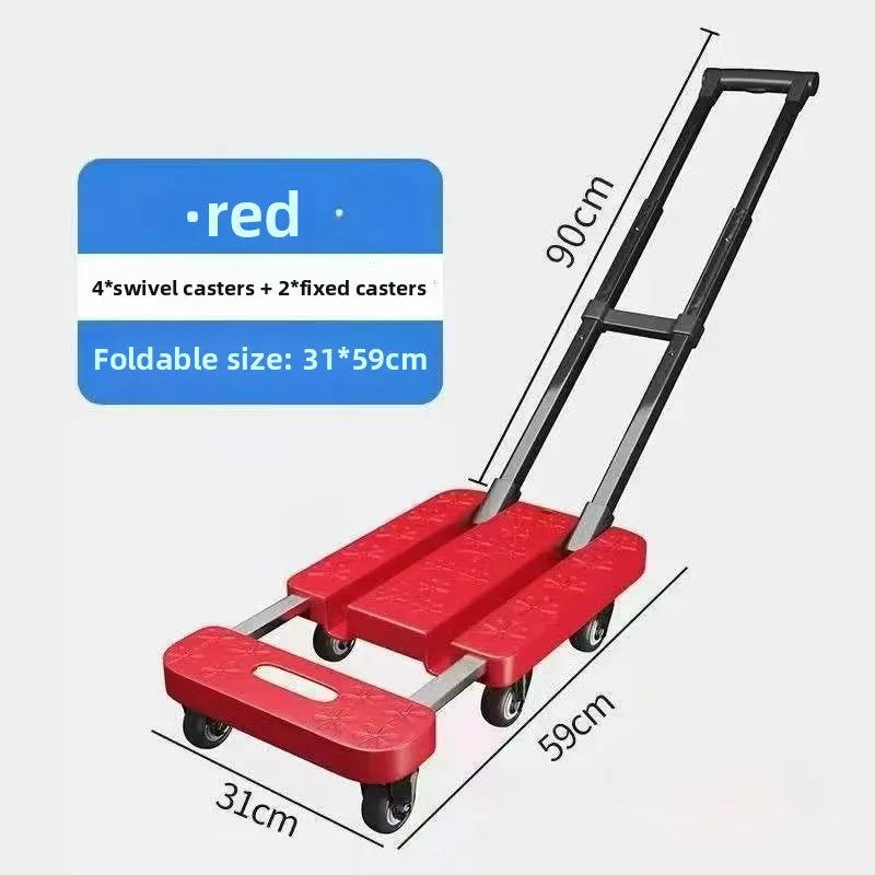 Carro de jardín plegable de alta resistencia, carrito utilitario plegable portátil, camión de mano plegable con ruedas silenciosas para todo terreno, para comestibles y camping