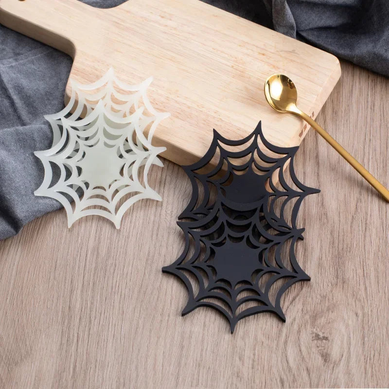 Posavasos Aislante, Salvamanteles Fluorescente Telaraña, Posavasos de Silicona Luminoso