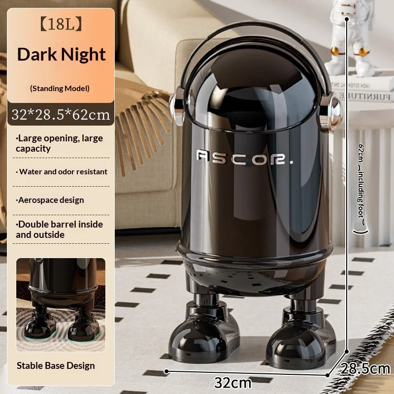 Bote de basura con sensor sin contacto de acero inoxidable, cubo de basura de gran capacidad para cocina, baño, dormitorio, sala de estar, hogar