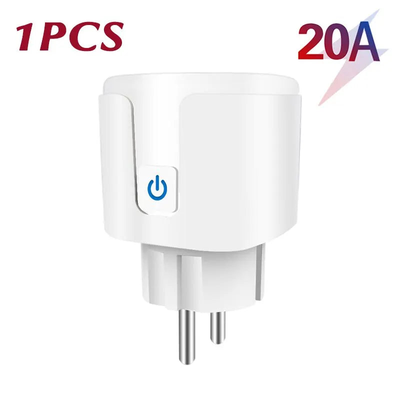 Enchufe Inteligente WiFi EU 16A/20A con Monitor de Energía y Función de Temporización, Compatible con Tuya Smart Life, Alexa y Google Home