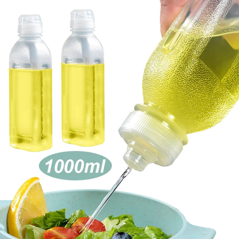 Botellas de condimentos de 1000 ml con dispensador, botella de control de aceite a prueba de salpicaduras, resistencia al aceite de alta temperatura, botella de aceite de soja multifunción