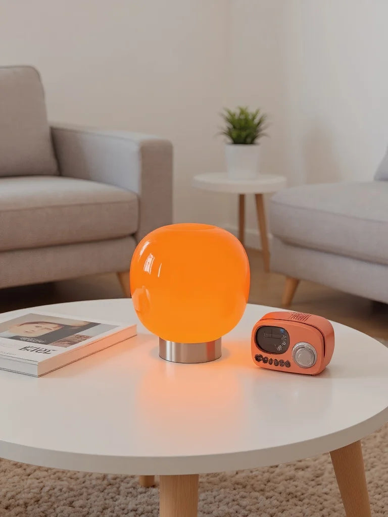 Lámpara de mesa de cristal Macaron para dormitorio de hotel, mesita de noche, sala de estar, atenuación tricromática, decoración, luces de escritorio modernas minimalistas