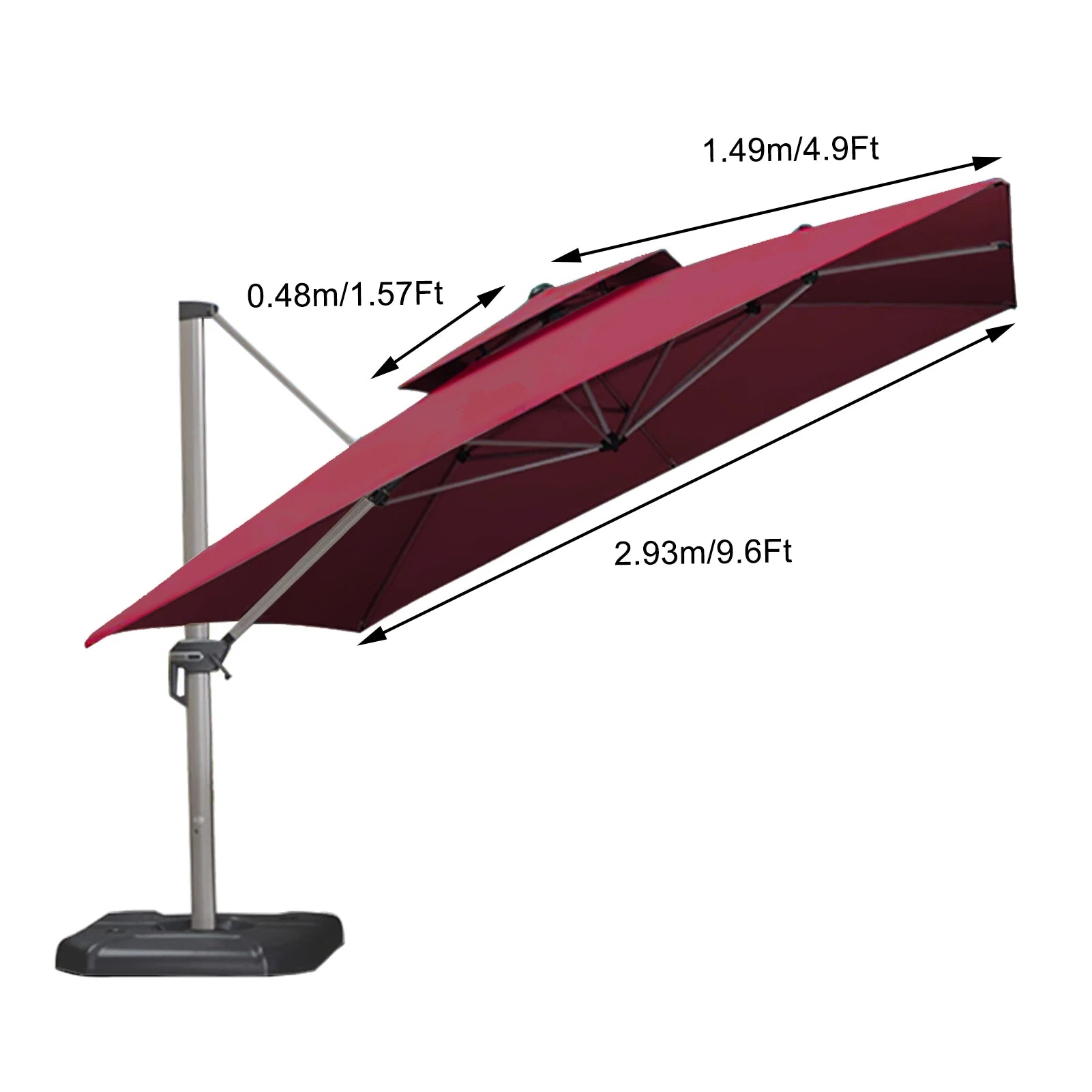 Tela de repuesto para sombrilla romana de exterior 3x3M, poliéster, parasol, tela protectora solar e impermeable para jardín y patio