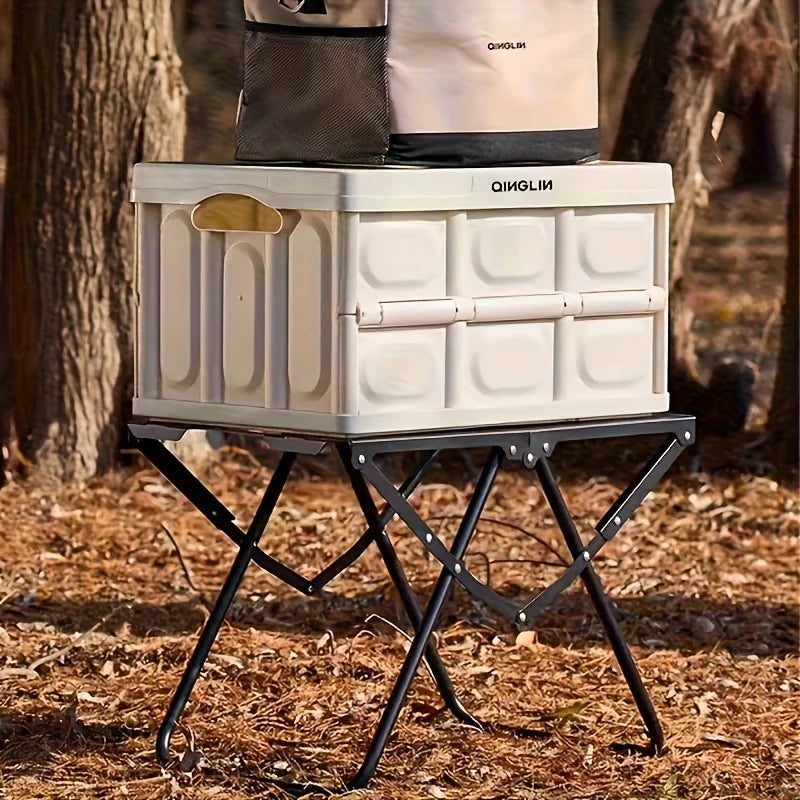 Mesa de camping plegable ligera, escritorio de picnic con asa de transporte, base de trípode, ideal para actividades al aire libre, accesorios de camping