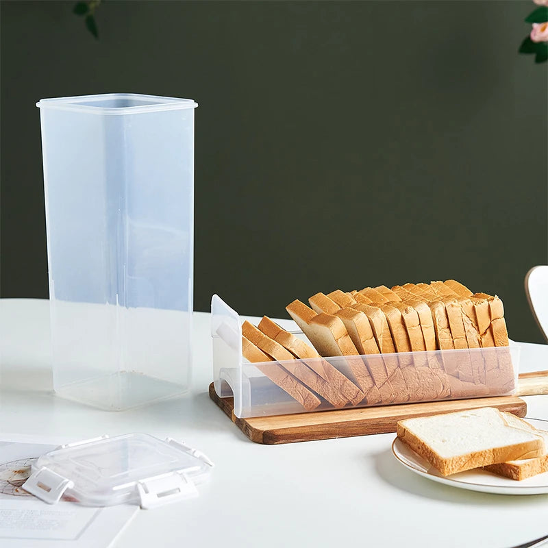Panera Contenedor Hermético Transparente Con Tapa Caja Para Pan De Sándwich Para Pan Casero Panera Alta Para Cocina