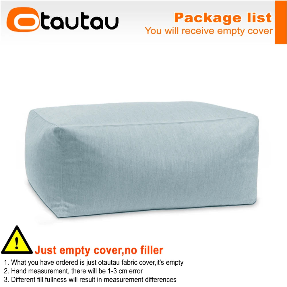 OTAUTAU Funda para puf de exterior Oxford para piscina, flotador, tumbona, club de playa, puf SF505 [¡Sin relleno! ¡Necesitas rellenarlo tú mismo!]