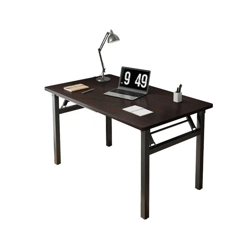 Escritorio Plegable Rectangular de Nogal para Computadora, Portátil, Ahorra Espacio, Oficina, Estudio, Aula, Capacitación, Uso Doméstico, Muebles del Hogar