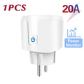 Tuya WiFi Smart Plug 16A/20A Enchufe Inteligente UE Con Monitor de Energía Temporizador Smart Life Compatible con Alexa Google Home Yandex SmartThings