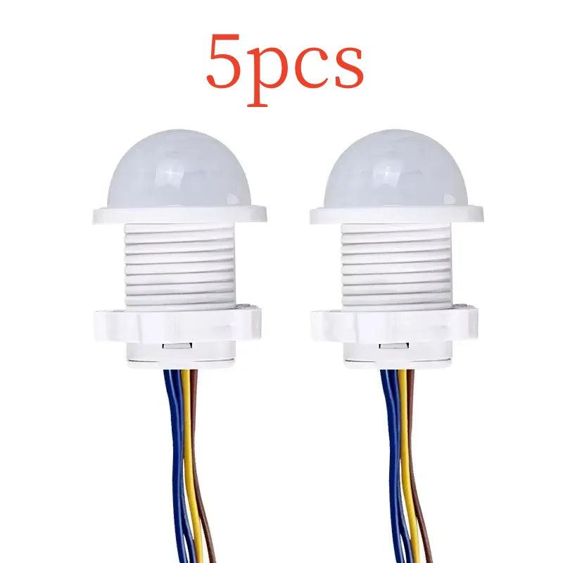 Detector de movimiento PIR con sensor inteligente para interiores y exteriores, luz infrarroja 110V 220V, interruptor de iluminación con retardo de tiempo ajustable
