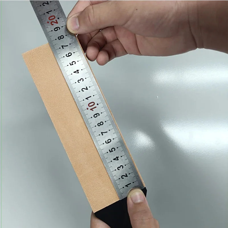 Asentador de cuero de doble cara para afilar cuchillos, kit de bloque de asentado con compuesto de pulido, asentador de doble cara para afilar cuchillos