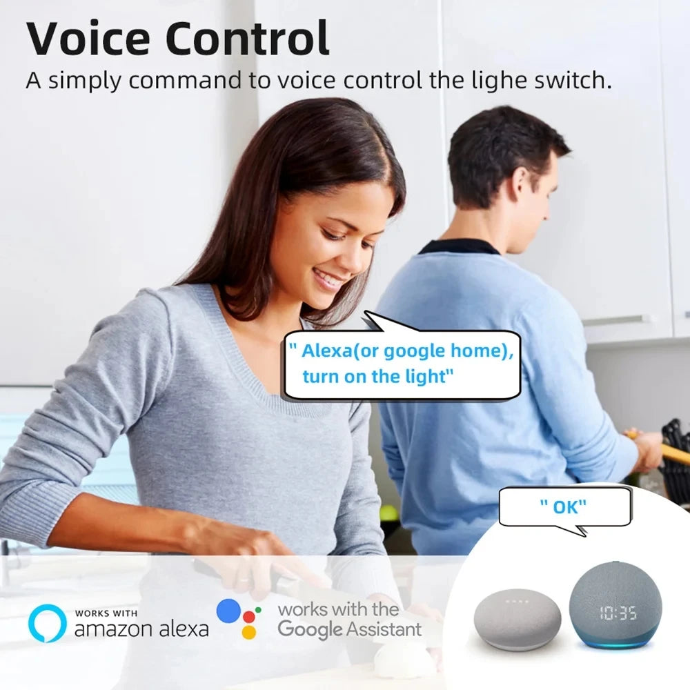 Tuya Mini Interruptor WiFi de 16A, Módulo de Automatización de Casa Inteligente, Control de 2 Vías con App Smart Life, Funciona con Alexa y Google Home