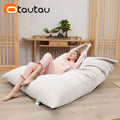 OTAUTAU Funda de Almohada de Lino y Algodón Sofá Doble Cama Funda Cuadrada Sillón Reclinable Puf Sillón Tumbona Asiento de Suelo Sofá DD008