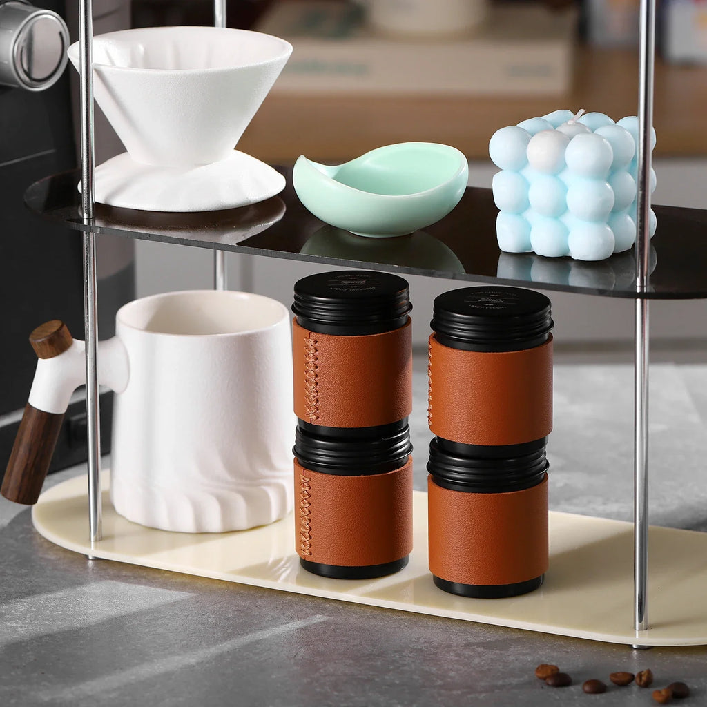 Bincoo Mini Botes de Café 2-unidades 80ML, Botellas de Almacenamiento Portátiles, Contenedores de Polvo de Café para Exteriores, Conservadores de Frescura Herméticos