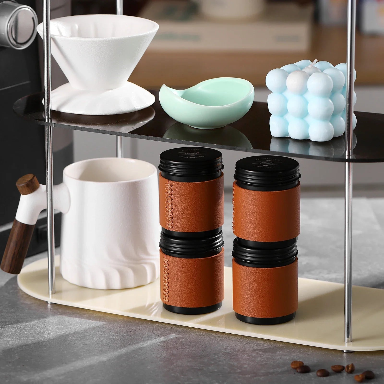 Bincoo Mini Botes de Café 2-unidades 80ML, Botellas de Almacenamiento Portátiles, Contenedores de Polvo de Café para Exteriores, Conservadores de Frescura Herméticos