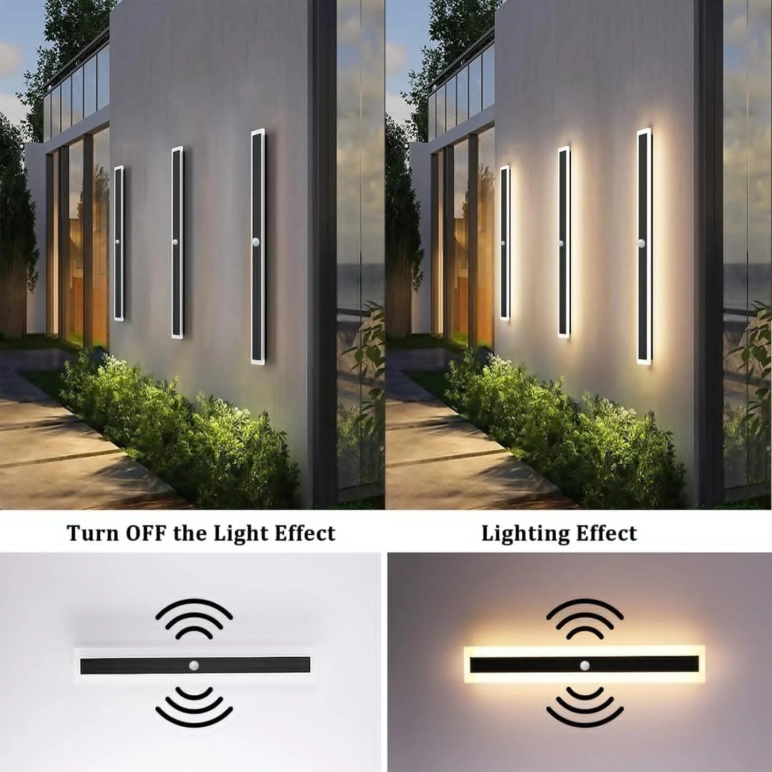 Lámpara de pared exterior IP65 impermeable 110-240V, lámpara de porche LED, lámpara de jardín larga, luminaria de iluminación para villa o garaje, decoración del hogar para porche