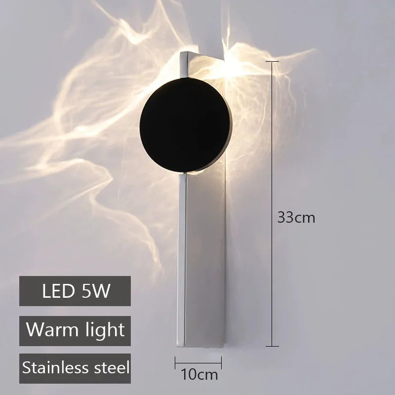 Modern LED Wall Light Rotatable Corrugated Wall lamp Stainless Steel Atmosphere Wall Sconces Hotel Bedroom Bedhead Lights