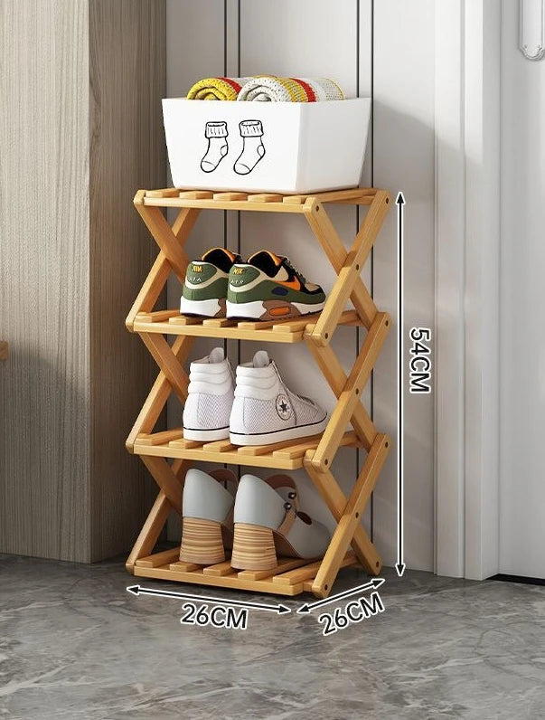 Zapatero Conveniente, Estanterías Plegables que Ahorran Espacio para el Hogar y Dormitorio - Almacenamiento Interior para la Entrada, Estante Estrecho para Zapatos sin Montaje