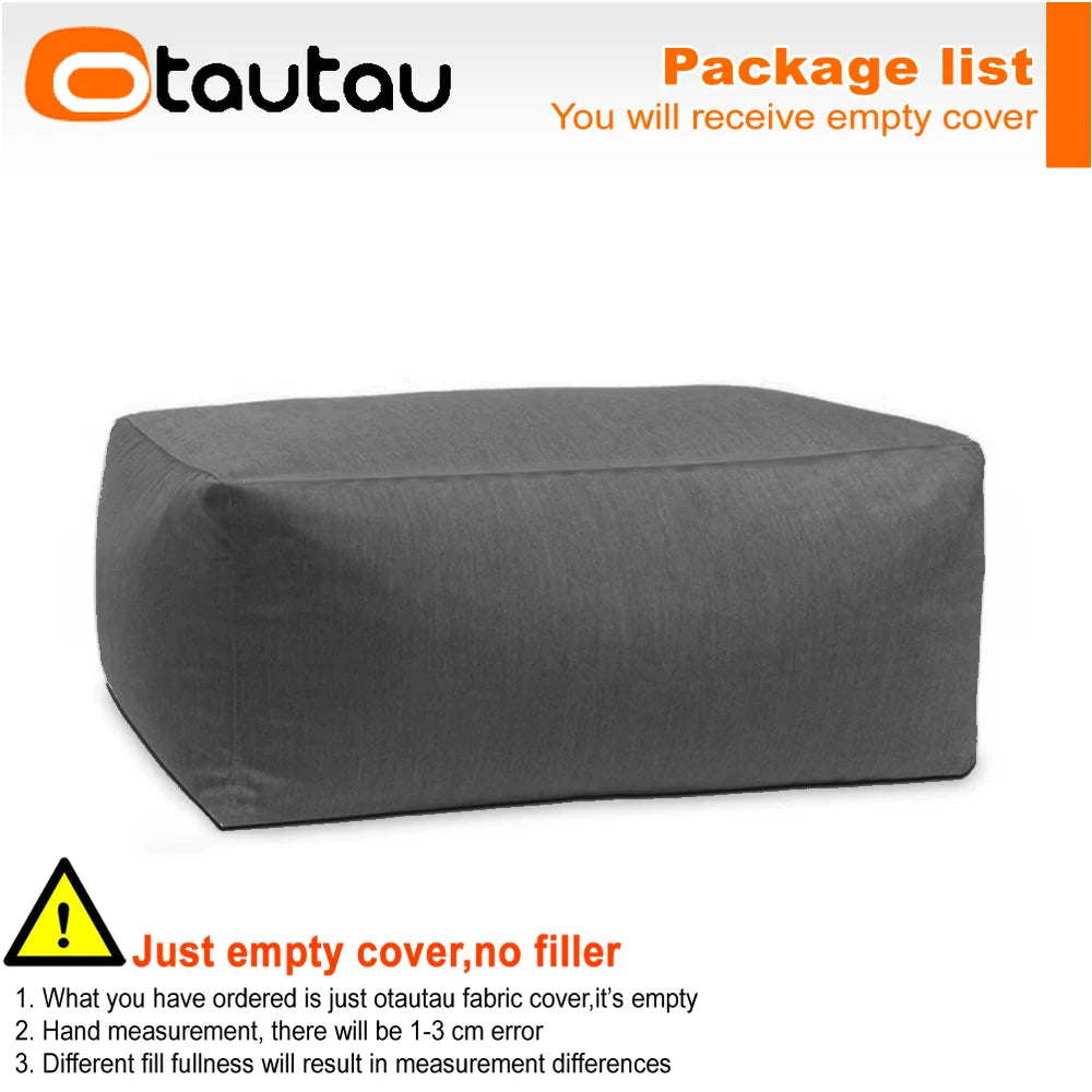 OTAUTAU Funda para puf de exterior Oxford para piscina, flotador, tumbona, club de playa, puf SF505 [¡Sin relleno! ¡Necesitas rellenarlo tú mismo!]