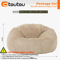 OTAUTAU Funda de puf de franela/terciopelo sin relleno, puf para el suelo, otomana, sofá individual, muebles sin marco DD025