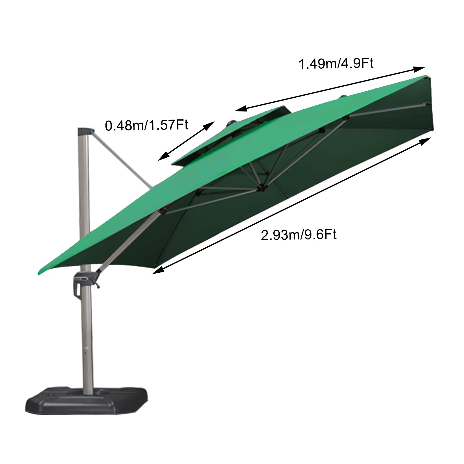 Tela de repuesto para sombrilla romana de exterior 3x3M, poliéster, parasol, tela protectora solar e impermeable para jardín y patio