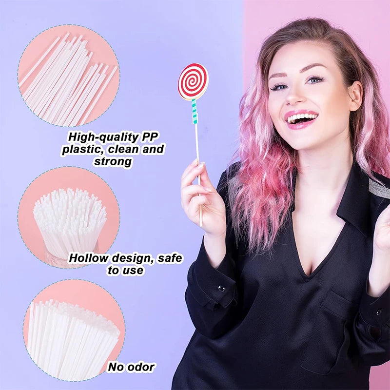 50Pcs 15cm Lollipop Cake Pop Sticks White Lollipop Sticks Reusable Candy Sticks Treat Sticks For Lollipop Candy Desserts YY178