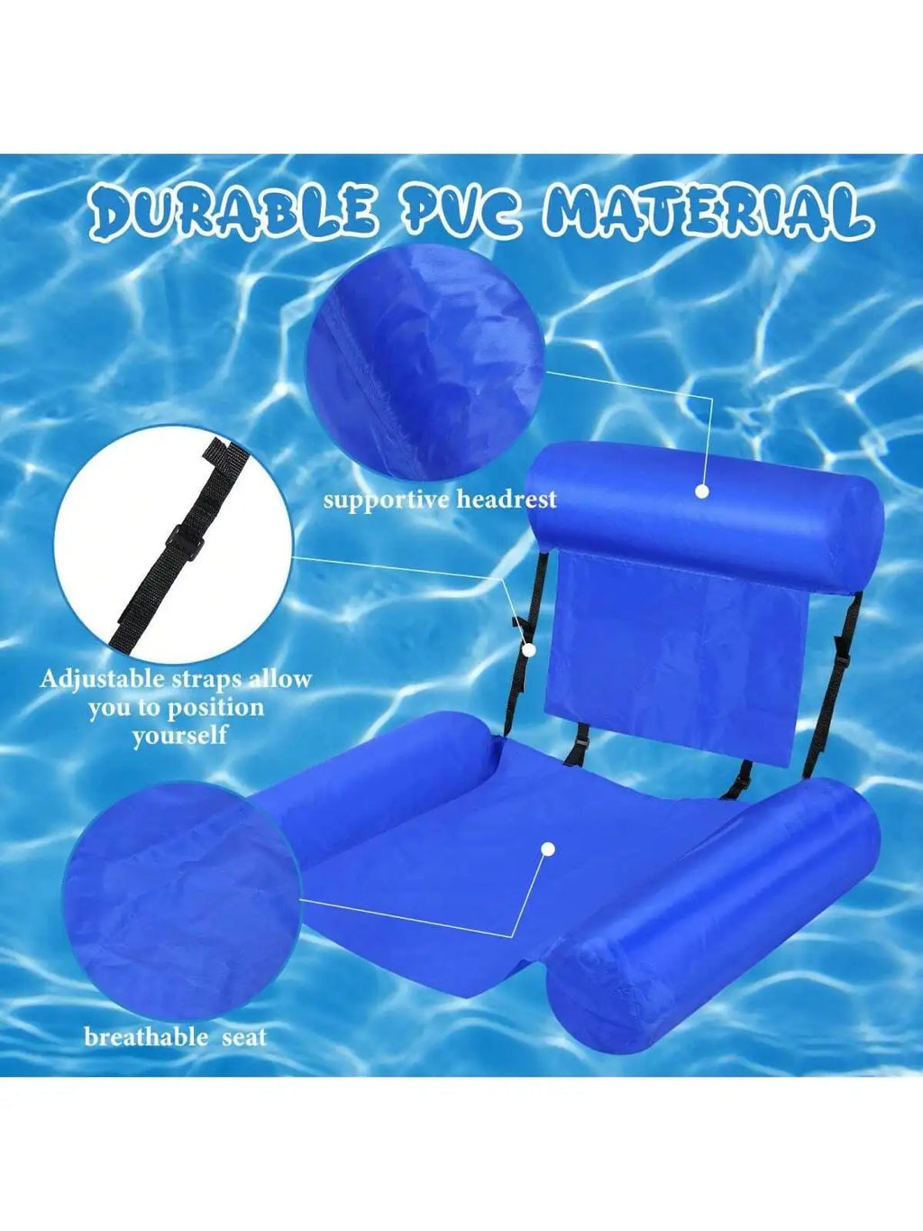 Flotadores de piscina inflables, hamaca de agua tamaño adulto, flotadores para piscina, juguetes flotantes multiusos para piscina