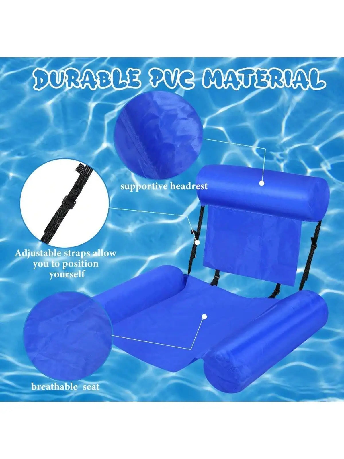 Flotadores de piscina inflables, hamaca de agua tamaño adulto, flotadores para piscina, juguetes flotantes multiusos para piscina