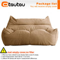 OTAUTAU Sofá Puf de Gofrado Suave de 1-2 Plazas, Funda sin Relleno, Sillón Puf, Sofá Perezoso, Cama Tumbona, Otomana, Taburete SF182