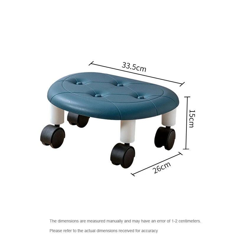 Taburete Universal con Ruedas para el Hogar, Asiento de Taburete Bajo con Ruedas para Niños, Taburete Multifuncional, Taburete Redondo