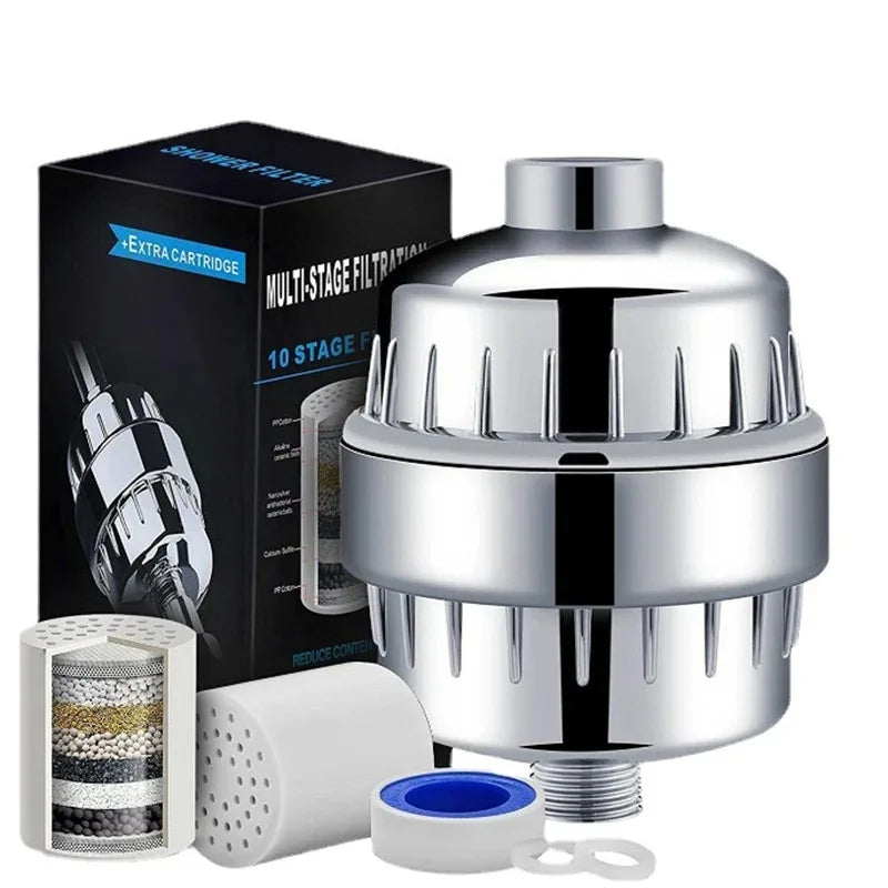 15-20 Stages High Output Shower Water Filter Remove Chlorine Heavy Metals Filtered Showers Headhower Head Soften For Hard Water